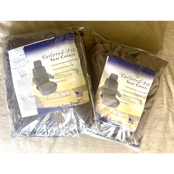 Rave4 2016 Full Set Seat Covers #2400 Beige Synthetic Fabric Microfiber Made USA - Picture 1 of 10